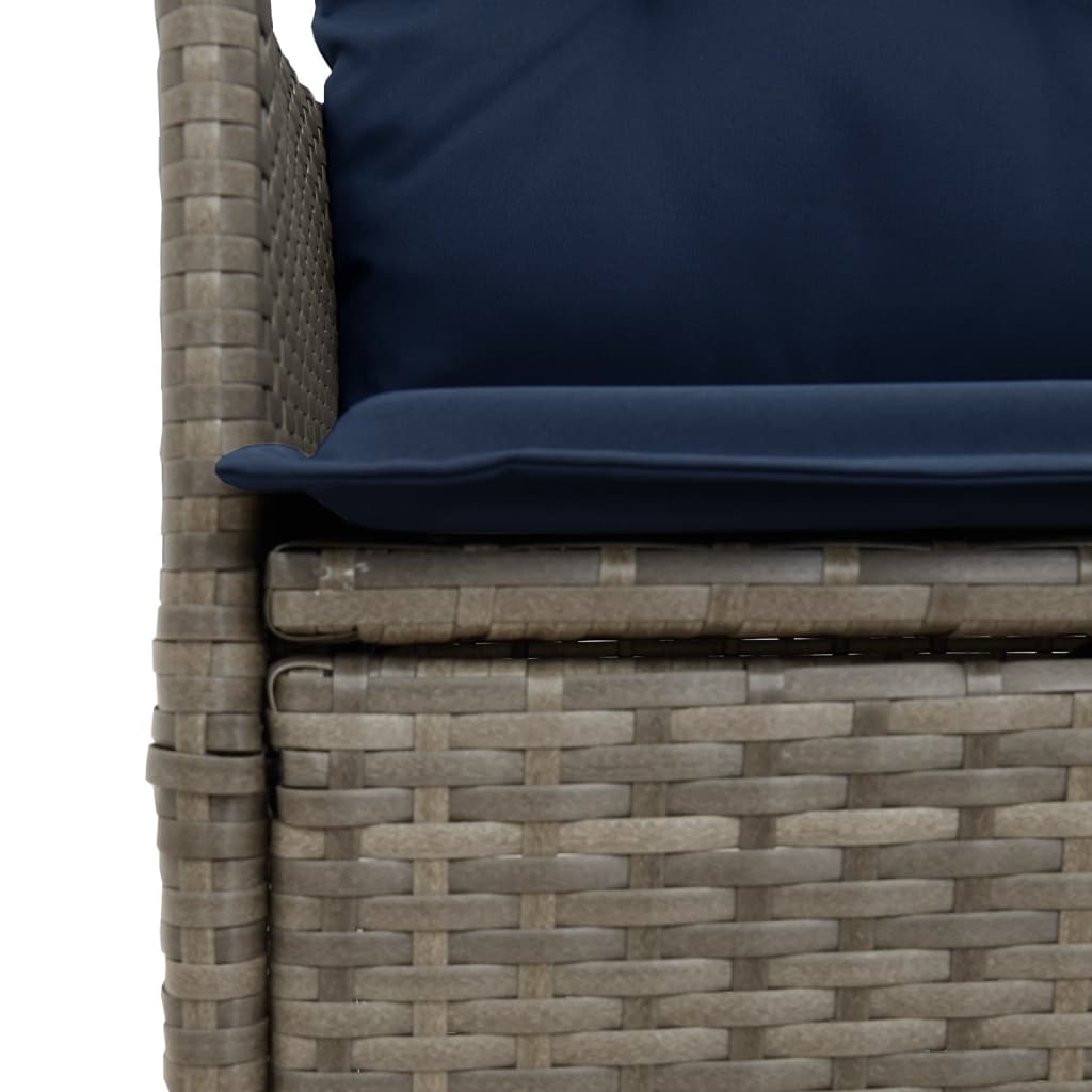 vidaXL Tuinstoelen 2 st verstelbaar met kussens poly rattan grijs - Aashly