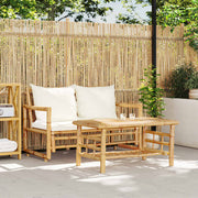 vidaXL 2-piece lounge set with cushions bamboo