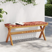 vidaXL Garden Bench Solid Acacia Wood and Fabric Red