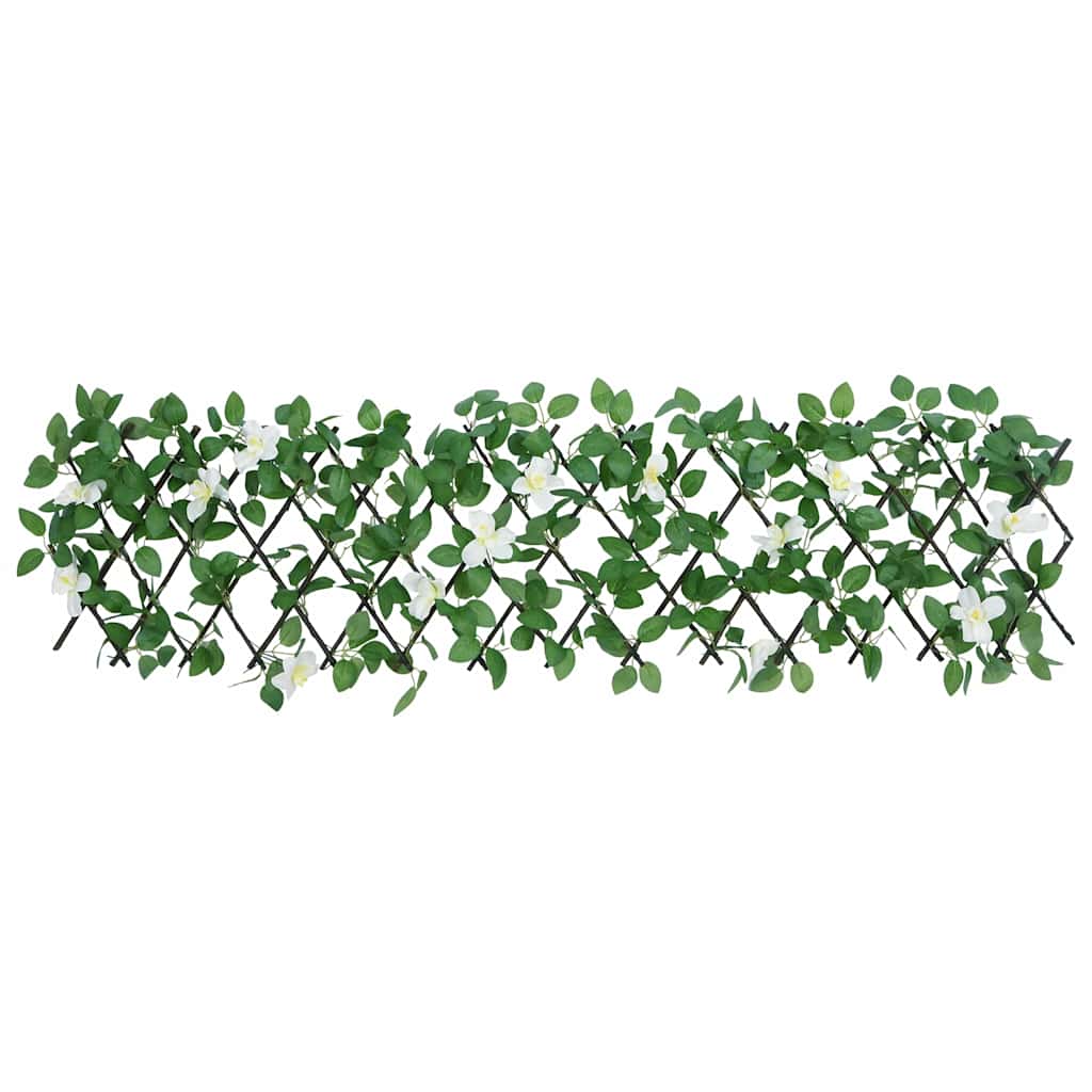 vidaXL Kunstplant klimop op latwerk 5 st uittrekbaar 186x30 cm groen