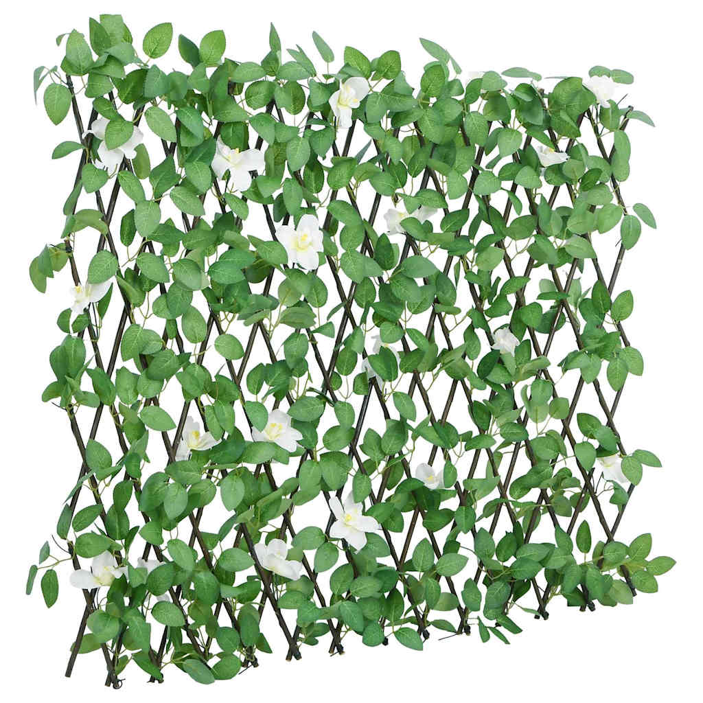 vidaXL Kunstplant klimop op latwerk 5 st uittrekbaar 186x30 cm groen