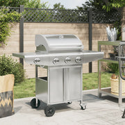 vidaXL Gasbarbecue met 7 branders roestvrij staal zilverkleurig