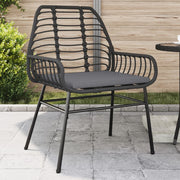 vidaXL Tuinstoelen 2 st met kussens poly rattan zwart