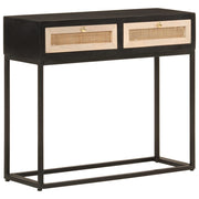 vidaXL Wall table 90x30x76 cm solid mango wood and iron black