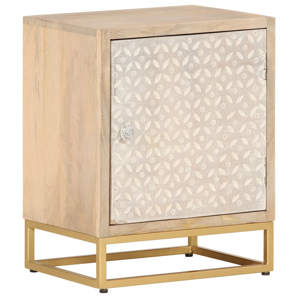 vidaXL Tv-meubel 110x30x40 cm massief ruw mangohout en ijzer