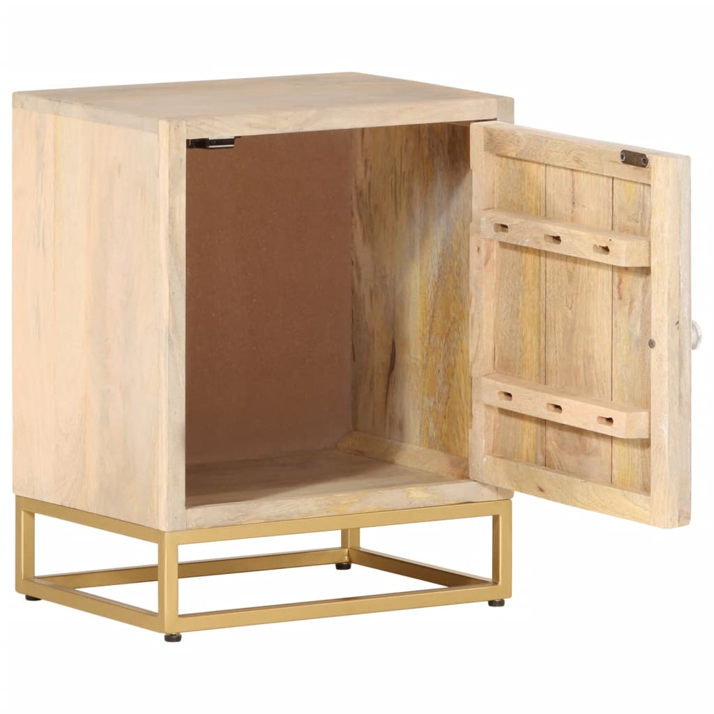 vidaXL Tv-meubel 110x30x40 cm massief ruw mangohout en ijzer