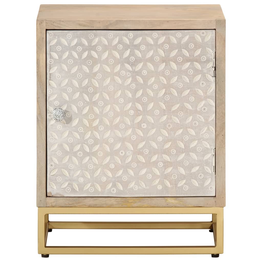 vidaXL Tv-meubel 110x30x40 cm massief ruw mangohout en ijzer