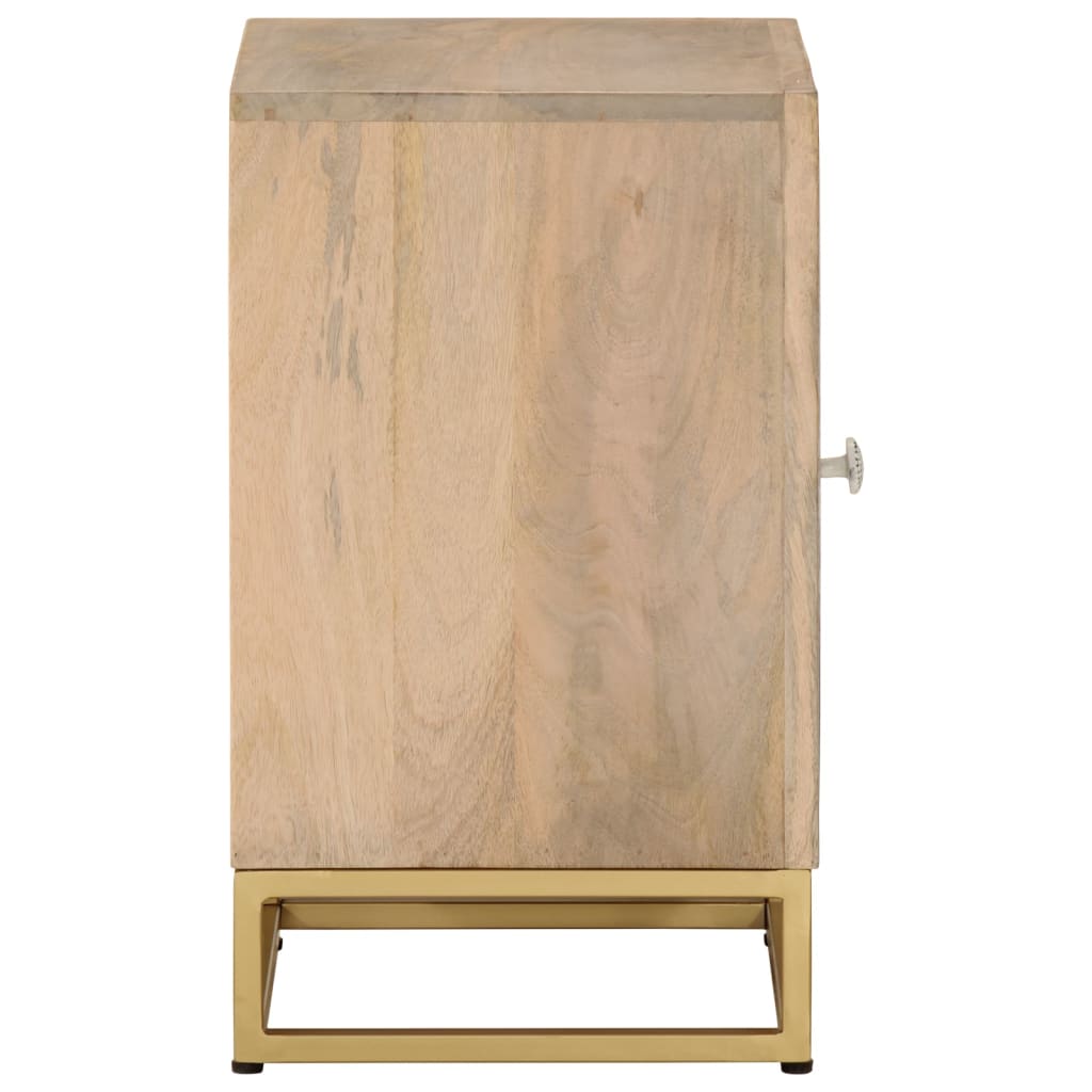 vidaXL Tv-meubel 110x30x40 cm massief ruw mangohout en ijzer