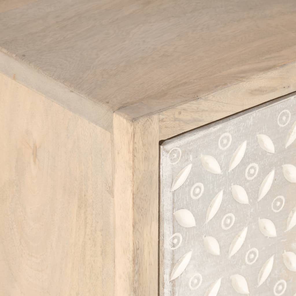 vidaXL Tv-meubel 110x30x40 cm massief ruw mangohout en ijzer