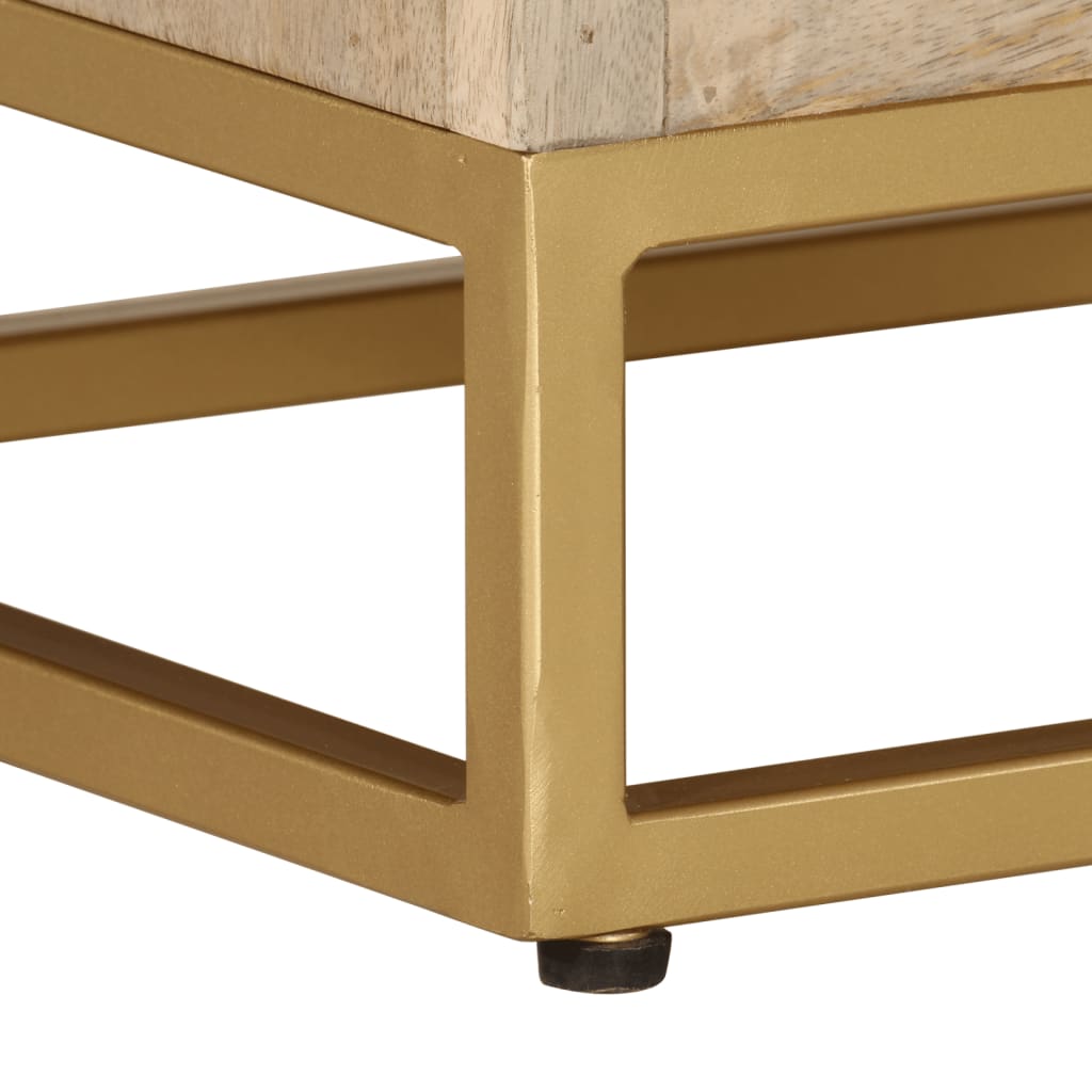 vidaXL Tv-meubel 110x30x40 cm massief ruw mangohout en ijzer