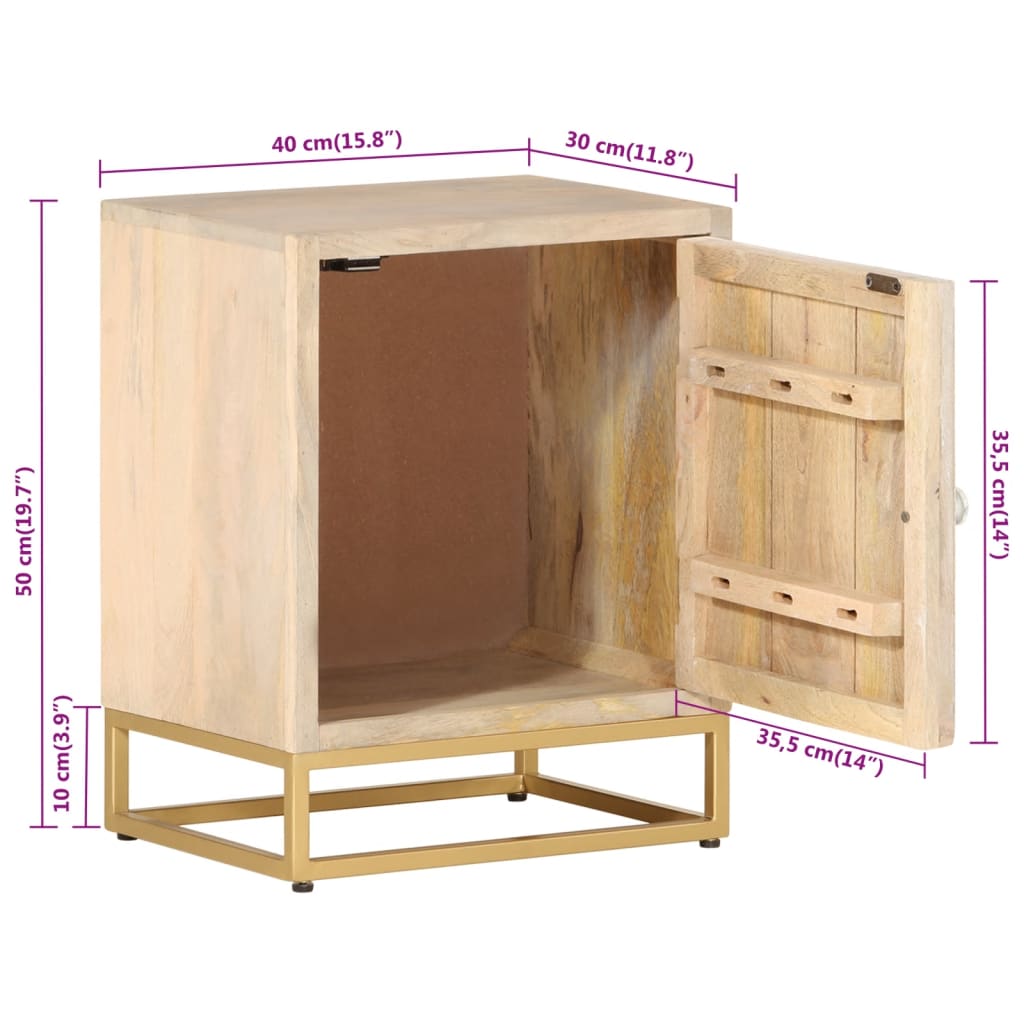 vidaXL Tv-meubel 110x30x40 cm massief ruw mangohout en ijzer