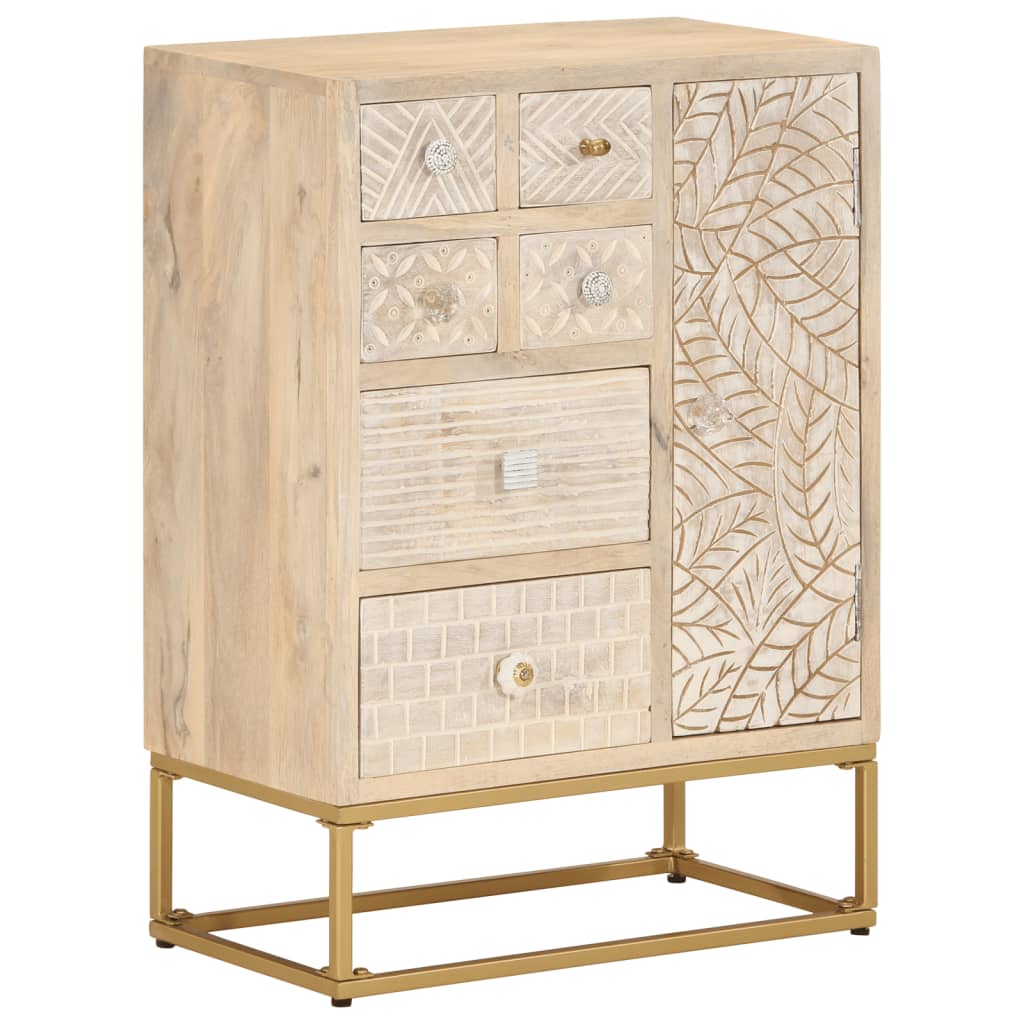 vidaXL Tv-meubel 110x30x40 cm massief ruw mangohout en ijzer