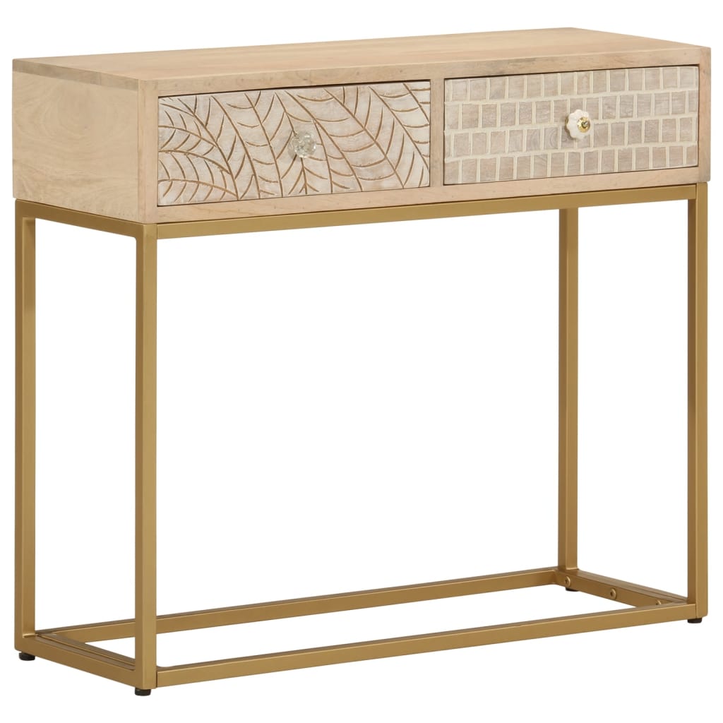 vidaXL Tv-meubel 110x30x40 cm massief ruw mangohout en ijzer