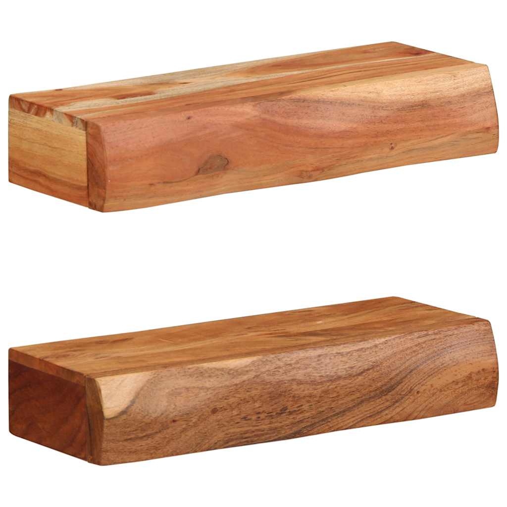 vidaXL Wandschappen 2 st 40x17x8 cm massief acaciahout