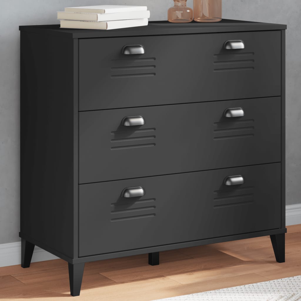 vidaXL Chest of Drawers VIKEN Wood Anthracite Grey