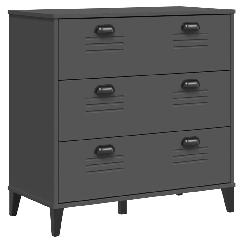 vidaXL Chest of Drawers VIKEN Wood Anthracite Grey