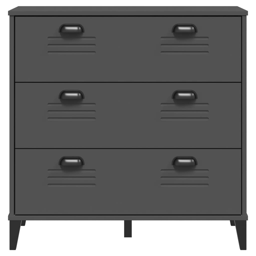 vidaXL Chest of Drawers VIKEN Wood Anthracite Grey