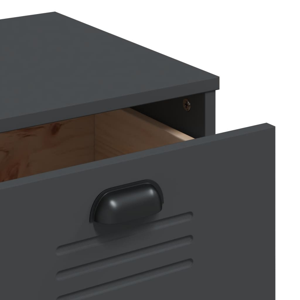 vidaXL Chest of Drawers VIKEN Wood Anthracite Grey