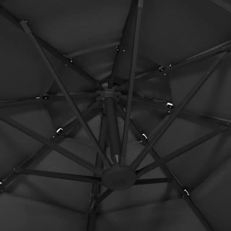4-laagse parasol met gepoedercoat aluminium paal voor UV en vochtbescherming - Parasols en zonneschermen
