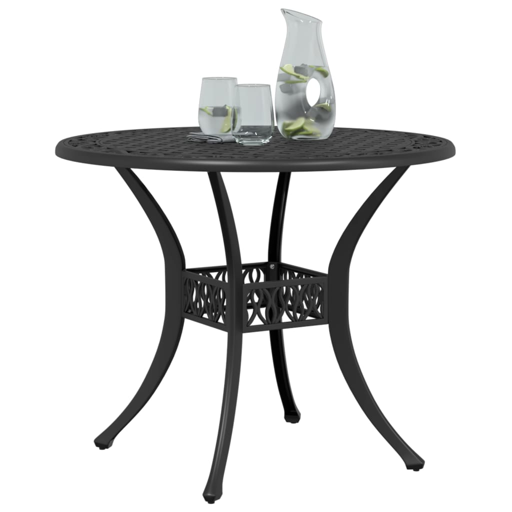 vidaXL Garden Table Ø 90x75 cm Cast Aluminum Bronze Color