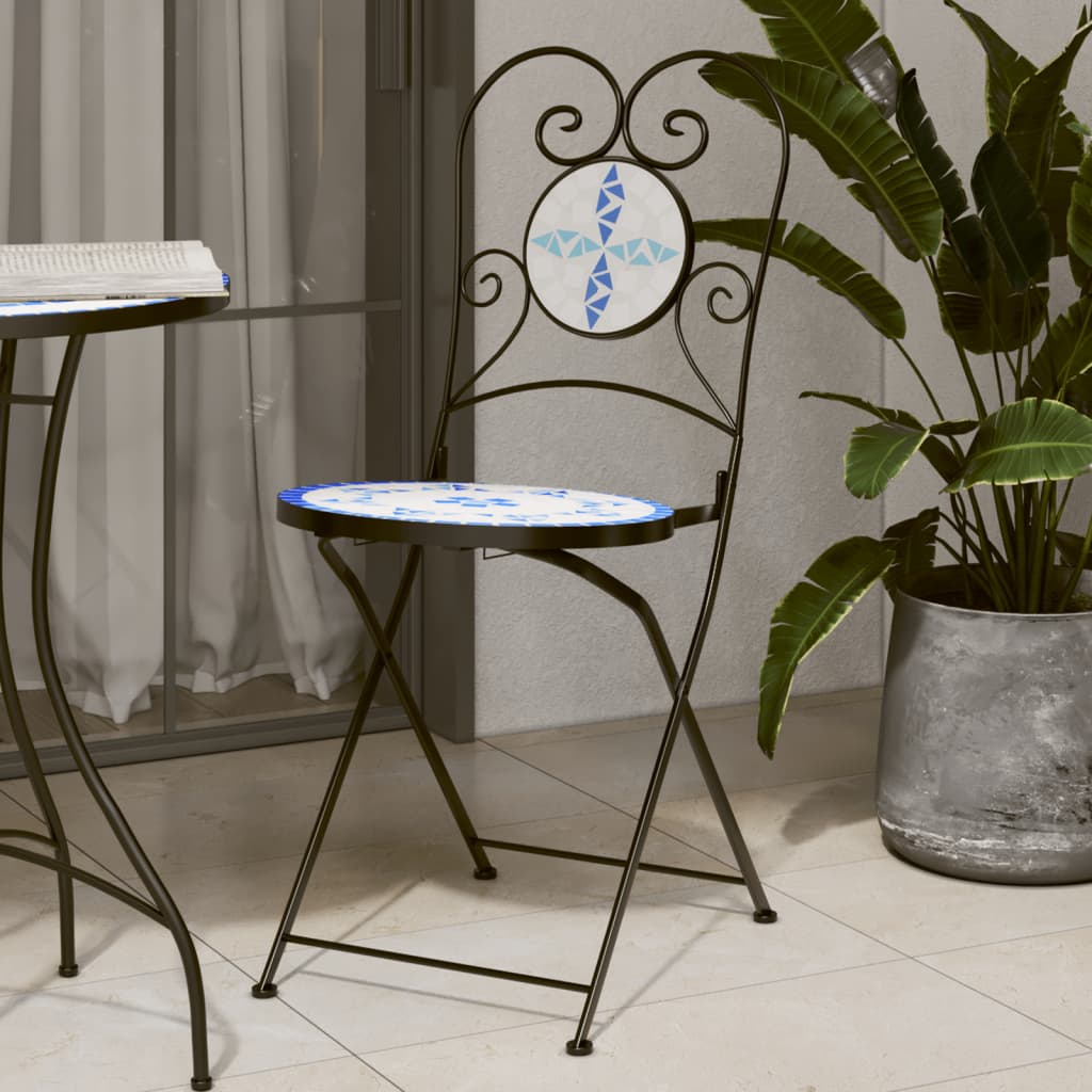 vidaXL Bistrostoelen inklapbaar 2 st keramiek terracottakleurig - Aashly