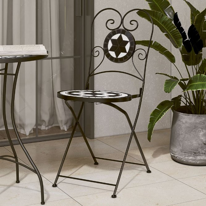 vidaXL Bistrostoelen inklapbaar 2 st keramiek terracottakleurig - Aashly