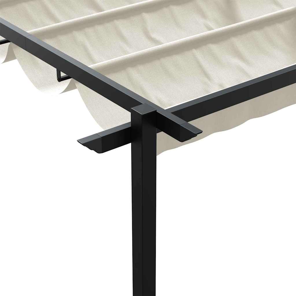 vidaXL Wandgemonteerde Pergola Crème Staal