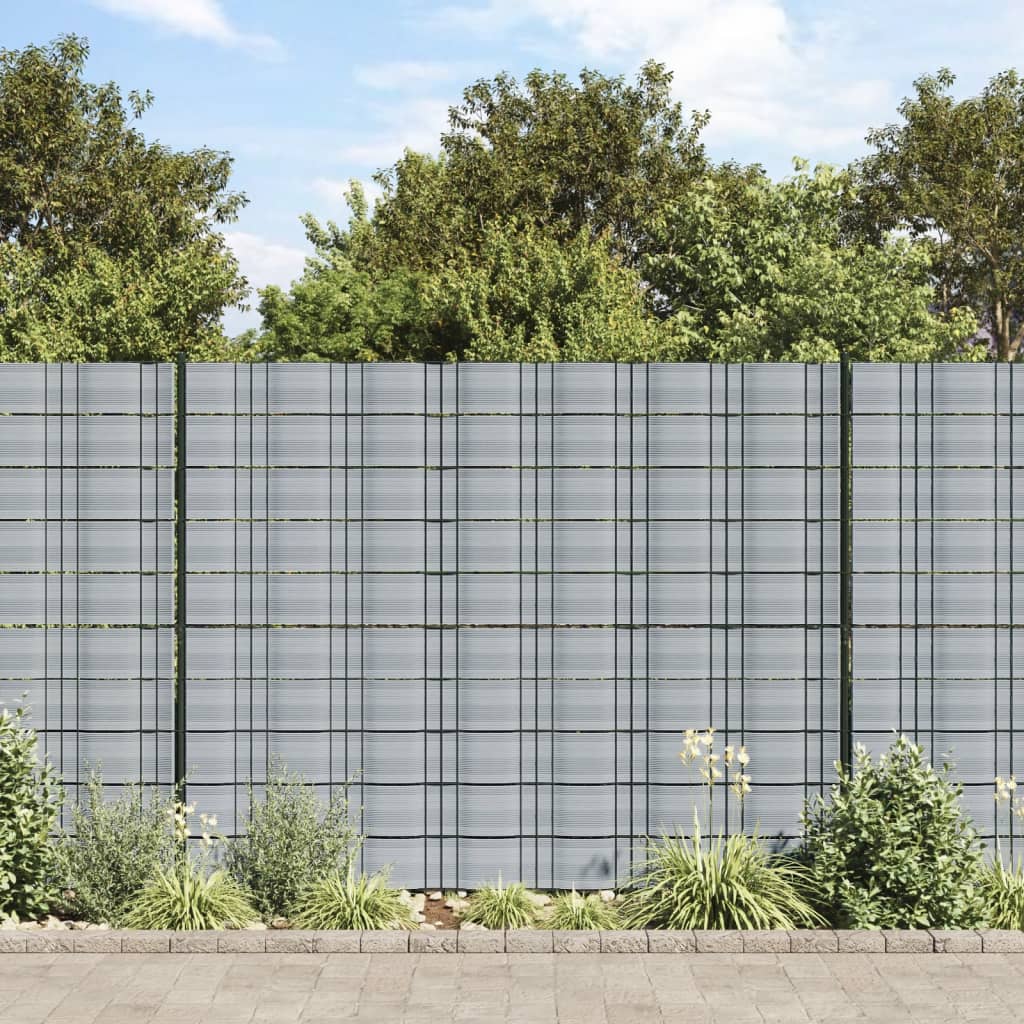 vidaXL Tuinschermen 10 st 252,5x19 m PVC steengrijs