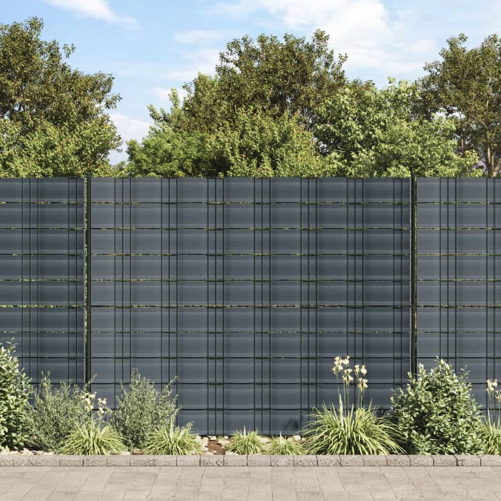 vidaXL Tuinschermen 10 st 252,5x19 m PVC steengrijs