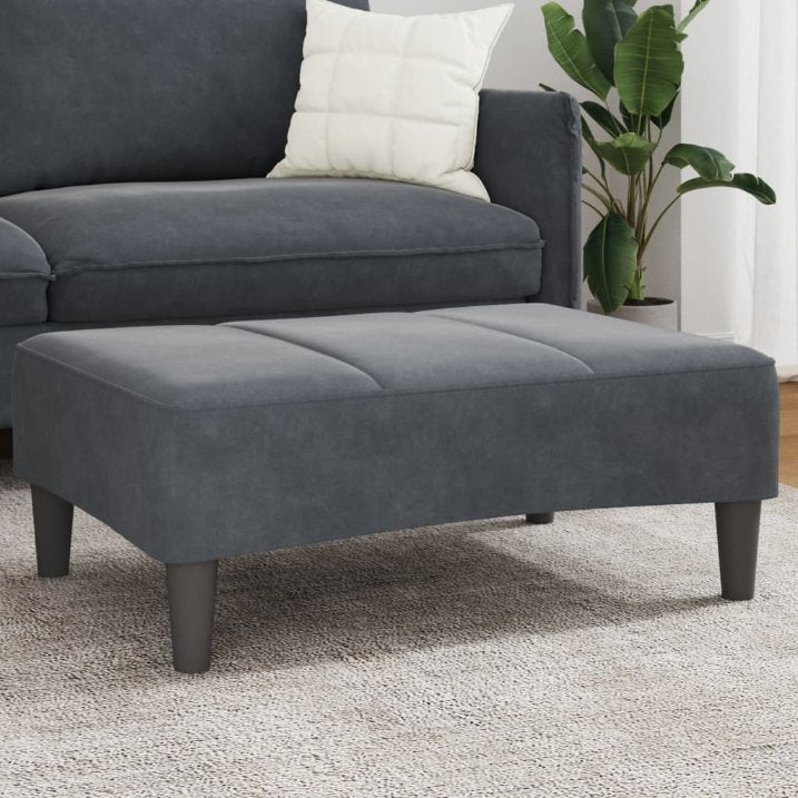 vidaXL Voetenbank 77x55x31 cm fluweel donkergrijs - Aashly