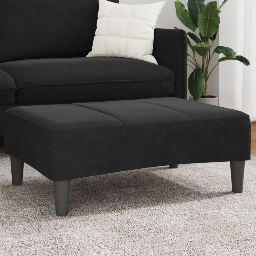 vidaXL Voetenbank 77x55x31 cm fluweel donkergrijs - Aashly