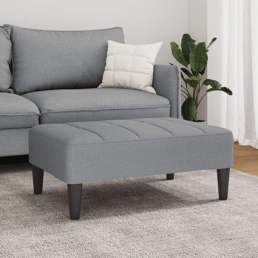 vidaXL Voetenbank 77x55x31 cm stof donkergrijs - Aashly