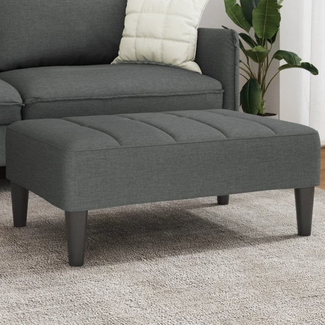 vidaXL Voetenbank 77x55x31 cm stof donkergrijs - Aashly