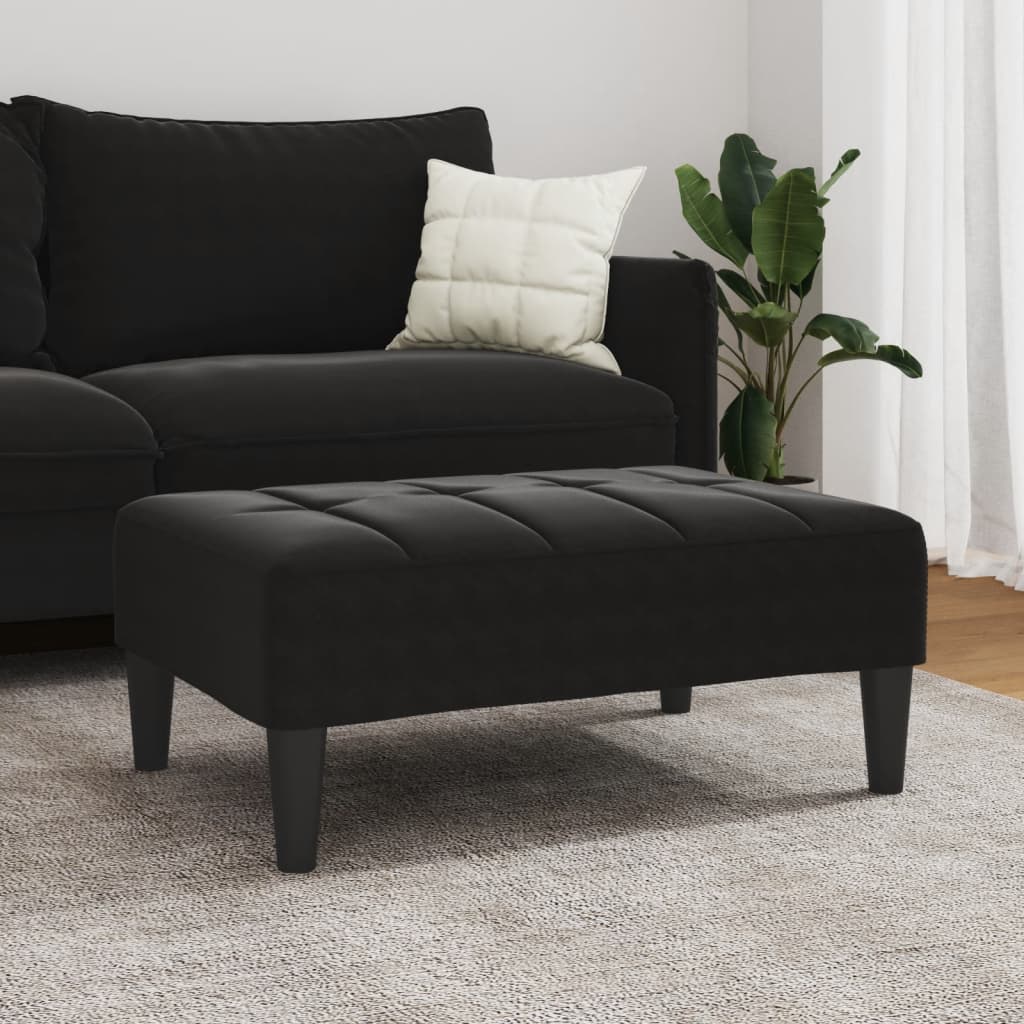 vidaXL Voetenbank 77x55x31 cm fluweel geel - Aashly