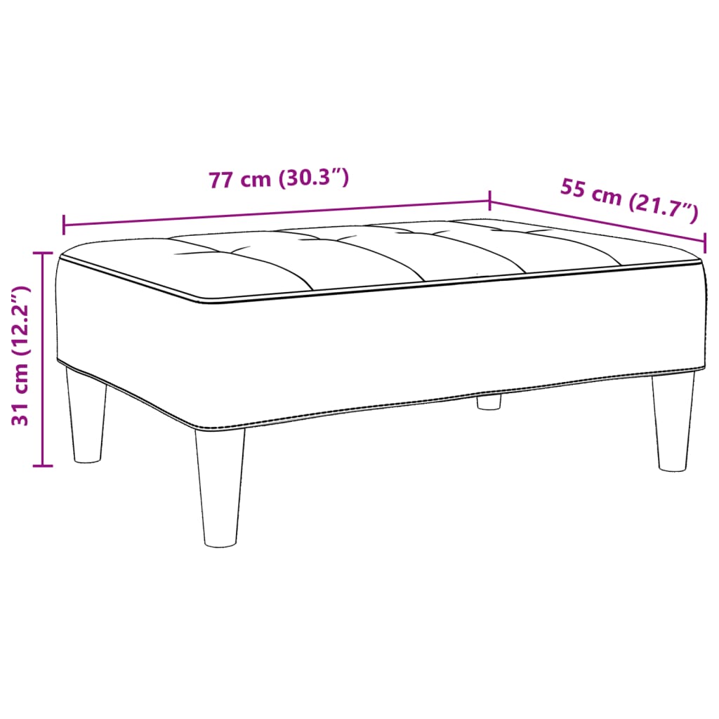 vidaXL Voetenbank 77x55x31 cm fluweel geel - Aashly