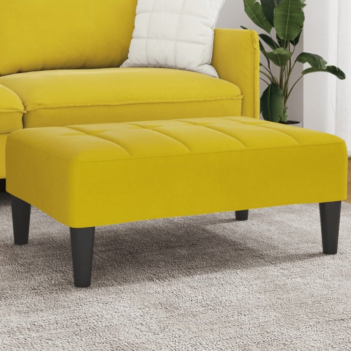 vidaXL Voetenbank 77x55x31 cm fluweel geel - Aashly