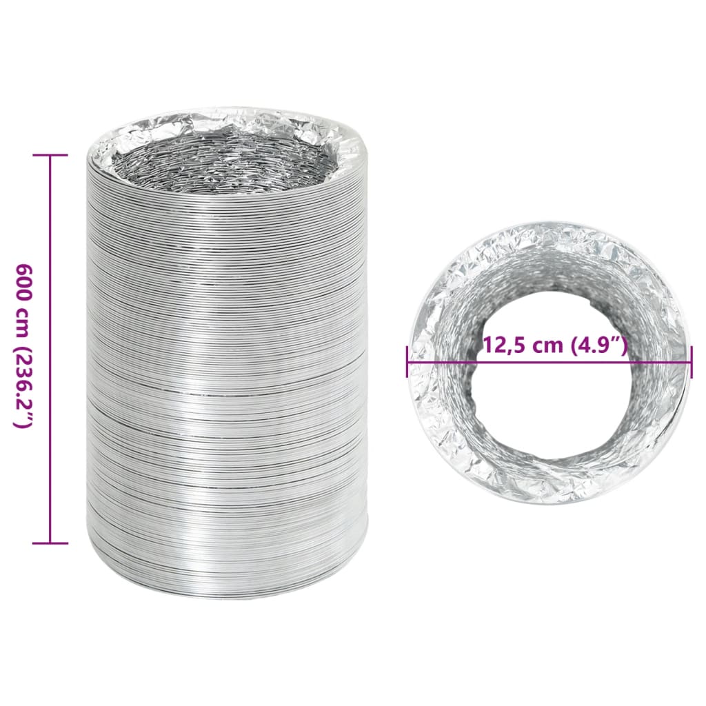 vidaXL Ventilatieslang Ø20 cm 6 m aluminium - Aashly