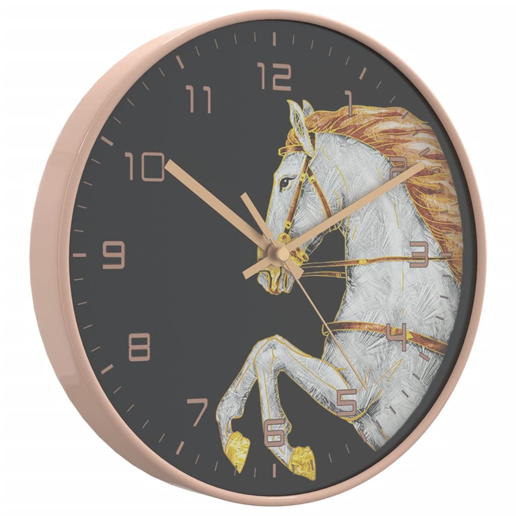 vidaXL Wall Clock Ø29.5 cm Polystyrene and Glass Gold-Colored and Blue
