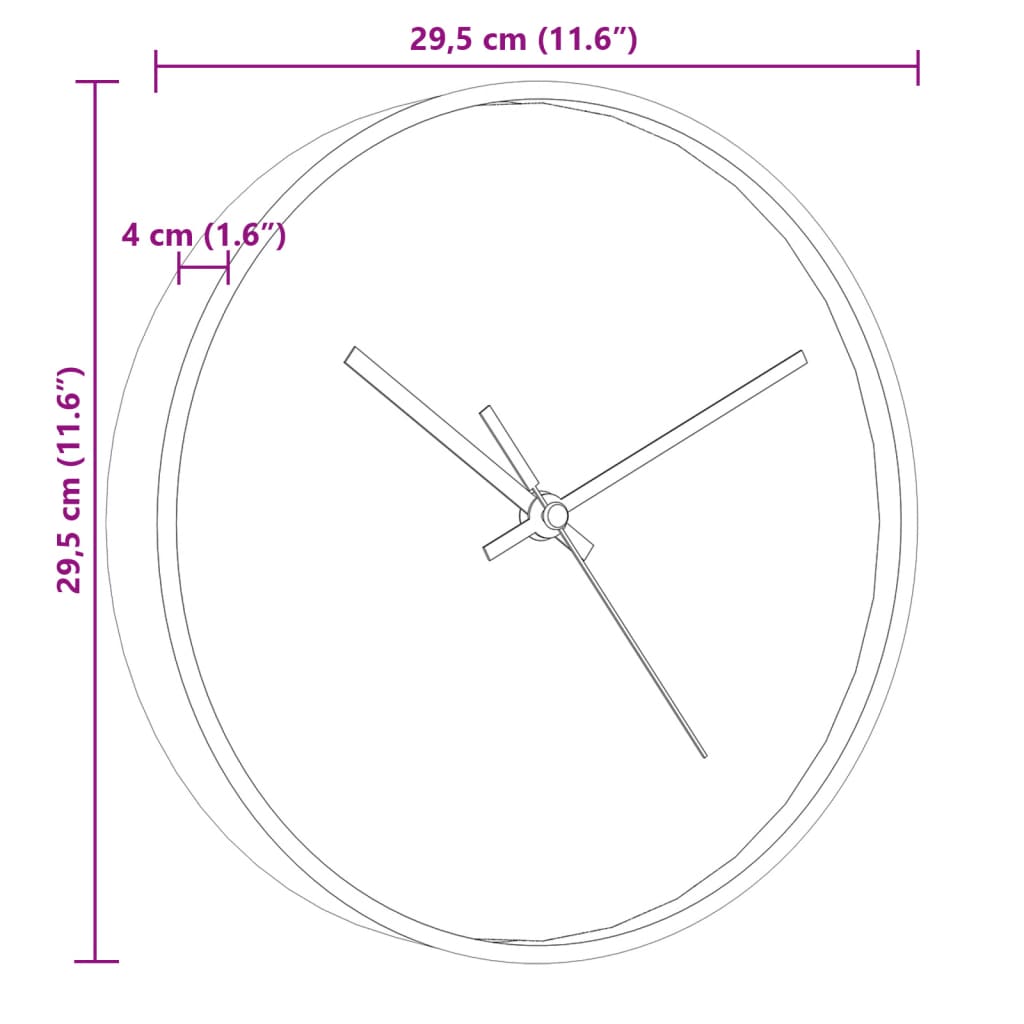 vidaXL Wall Clock Ø29.5 cm Polystyrene and Glass Gold-Colored and Blue