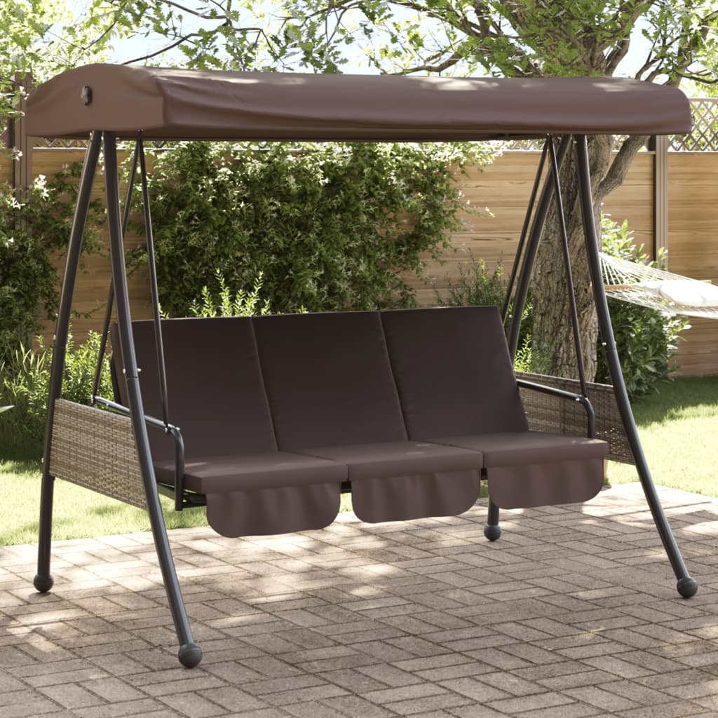 vidaXL Swing Bench with Adjustable Canopy Steel Dark Grey
