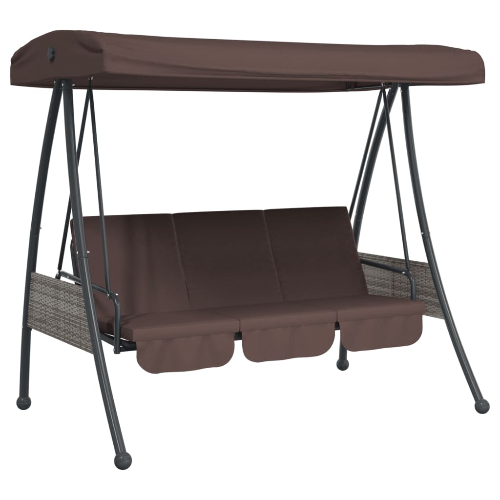 vidaXL Swing Bench with Adjustable Canopy Steel Dark Grey