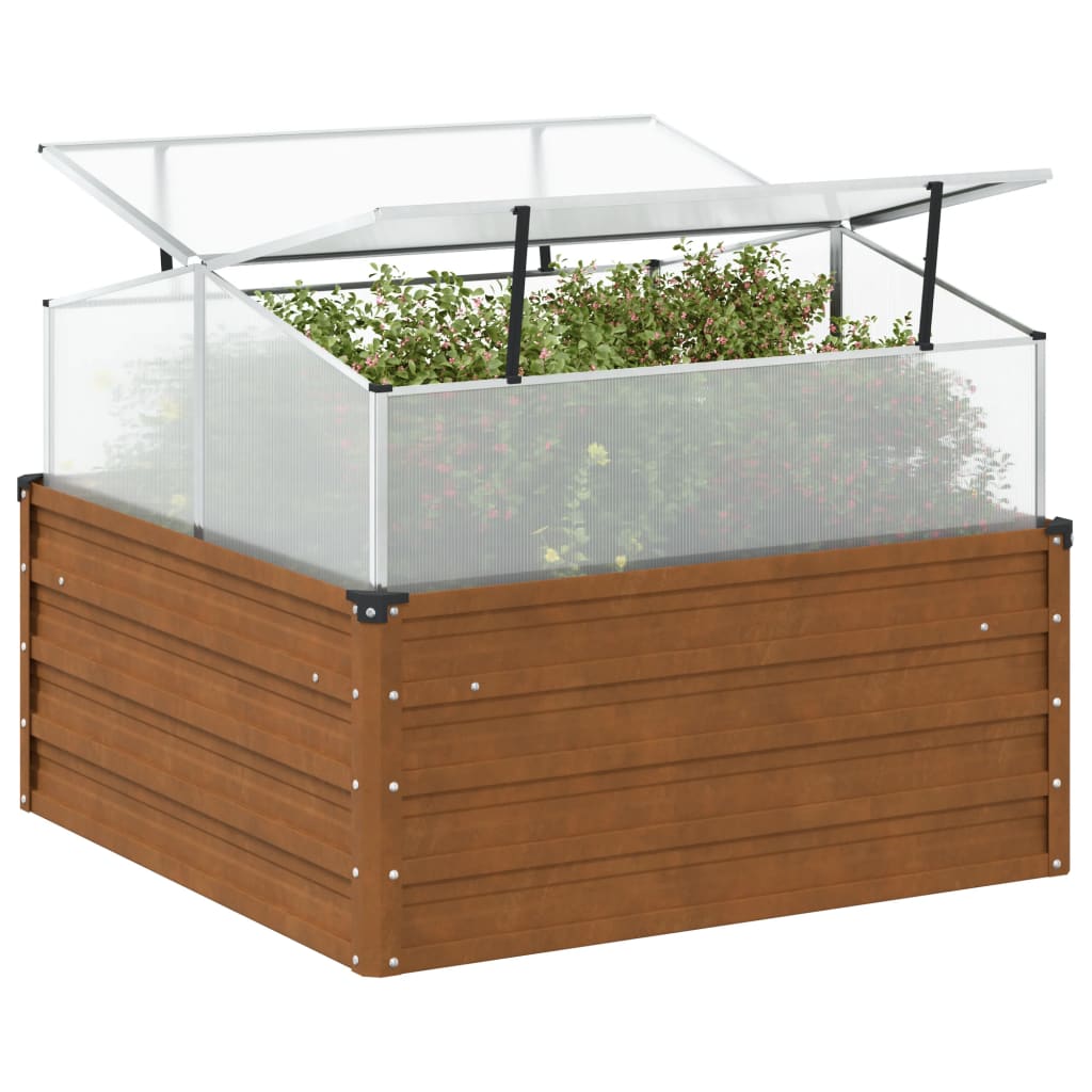 vidaXL Tuinkas 100x100x77 cm gegalvaniseerd staal antraciet - Aashly