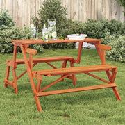 vidaXL Picnic table with benches 2-in-1 convertible solid pine wood