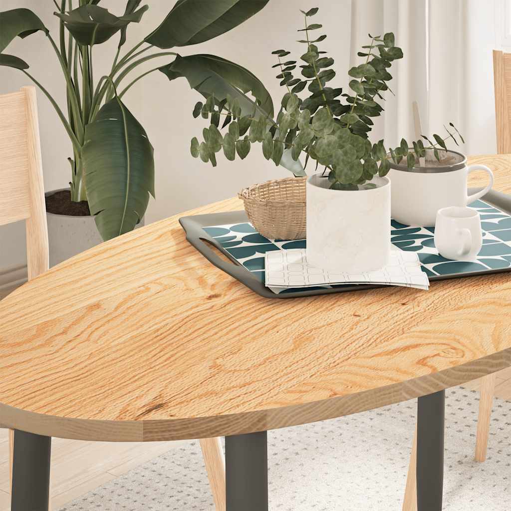 vidaXL Tafelblad 100x50x4 cm ovaal massief eikenhout - Aashly