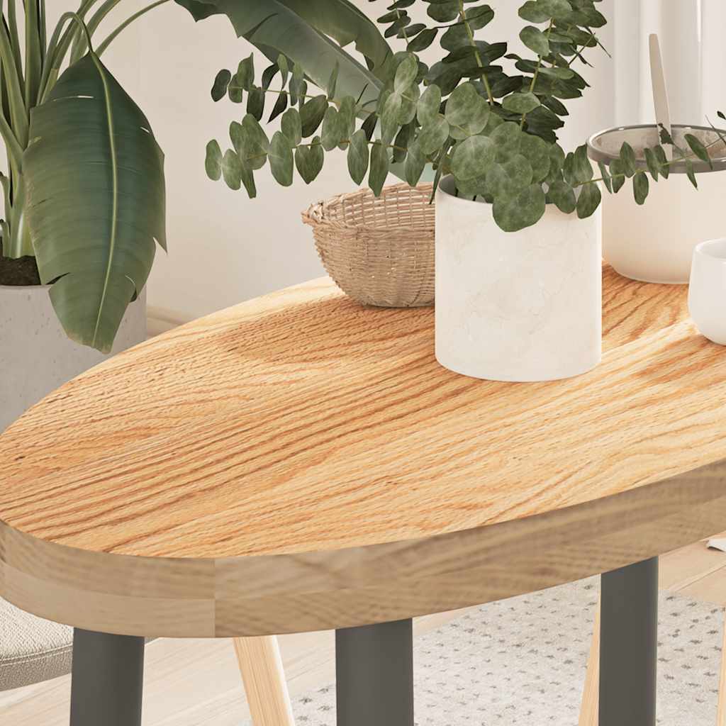 vidaXL Tafelblad 100x50x4 cm ovaal massief eikenhout - Aashly