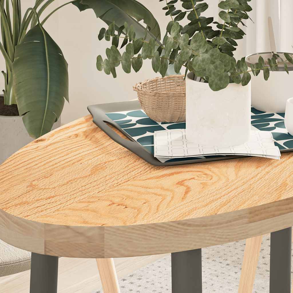 vidaXL Tafelblad 100x50x4 cm ovaal massief eikenhout - Aashly
