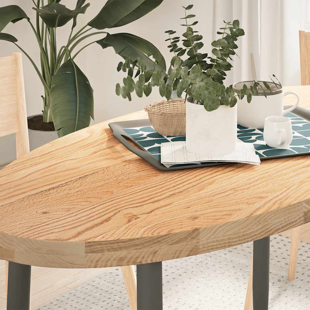 vidaXL Tafelblad 100x50x4 cm ovaal massief eikenhout - Aashly