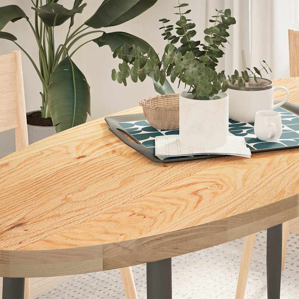 vidaXL Tafelblad 100x50x4 cm ovaal massief eikenhout - Aashly