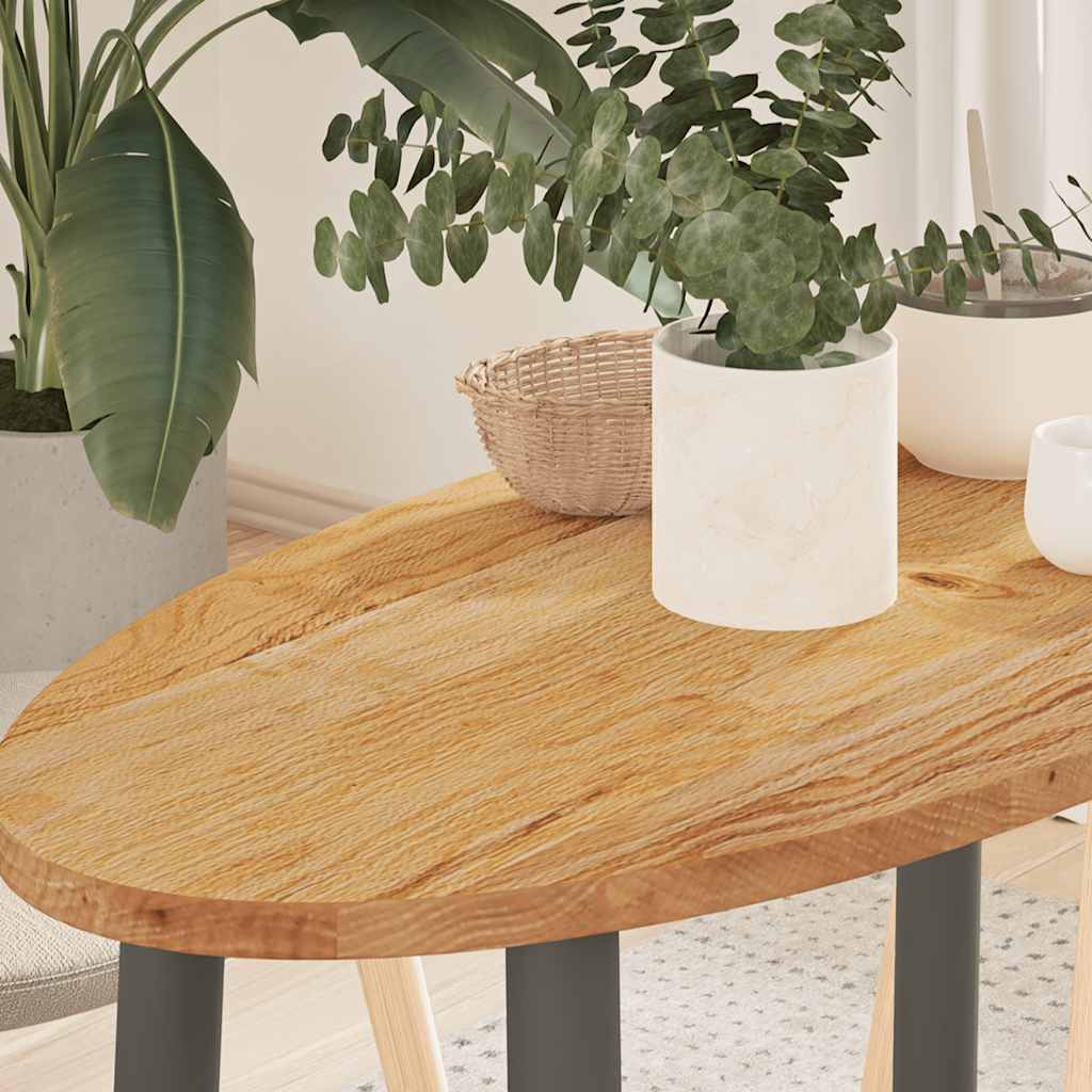 vidaXL Tafelblad 100x50x4 cm ovaal massief eikenhout - Aashly