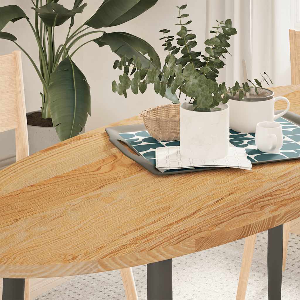 vidaXL Tafelblad 100x50x4 cm ovaal massief eikenhout - Aashly